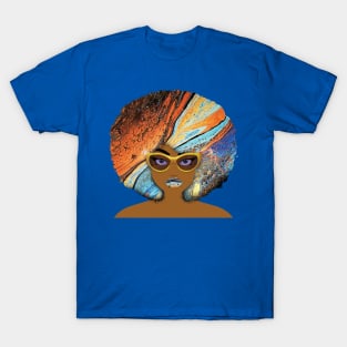 Galaxy Girl Blue Afro T-Shirt